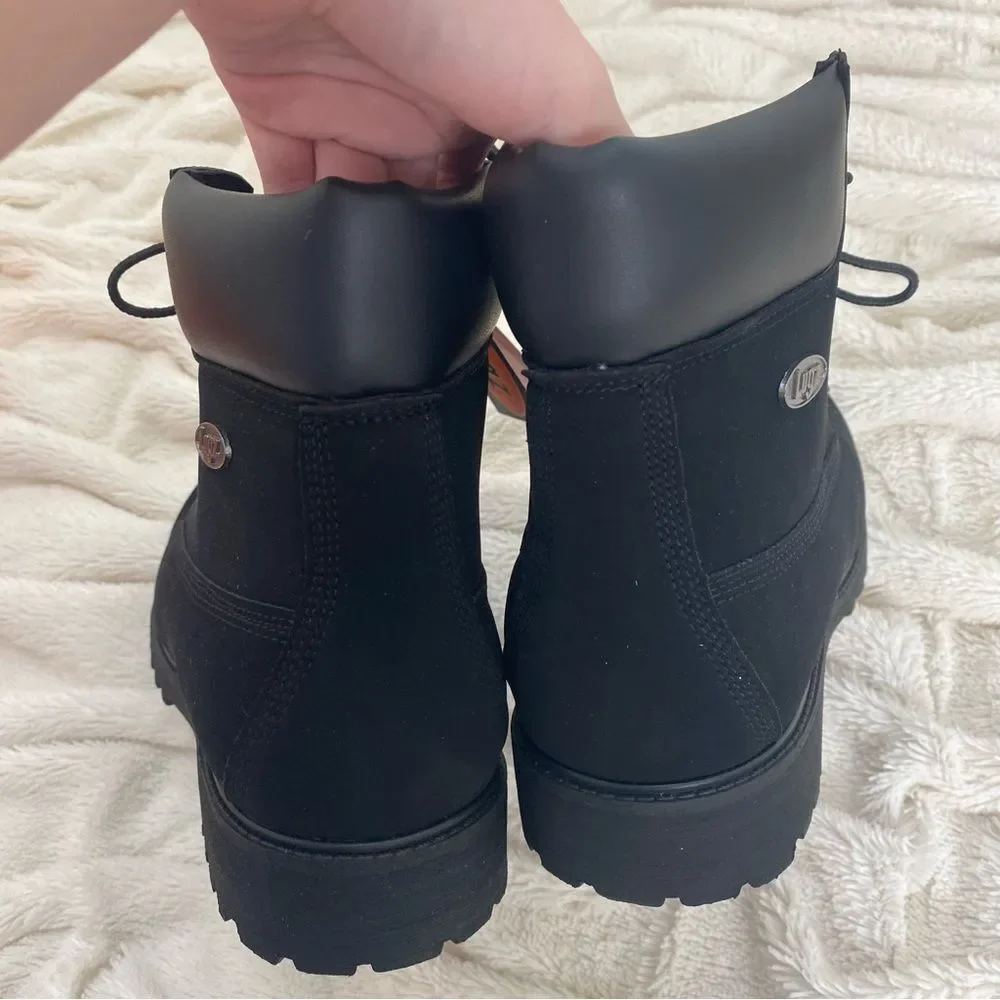 NIB Lugz Convoy Fleece 6-Inch lace-up Boot black NEVER WORN